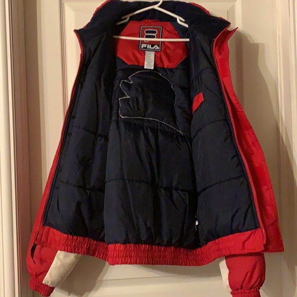 Navy blue red and white FILA Coat - Picture 7 of 8